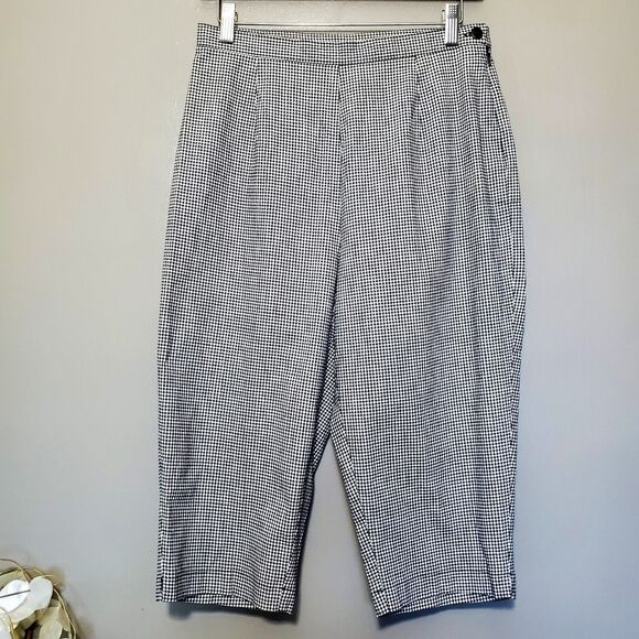 Dressbarn Pants - Dressbarn Gingham Pants Women's Size 10 Black White Ankle Capri Stretch